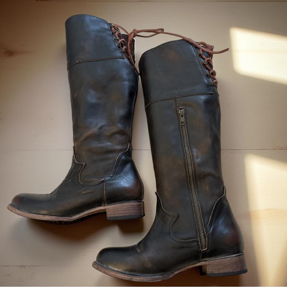 FREEBIRD CYN dark brown leather boots 9 - Picture 2 of 11